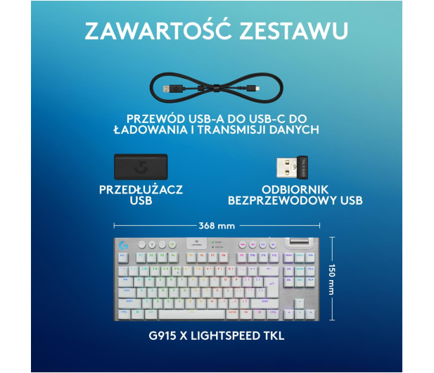 LOGITECH G915 X TKL Lightspeed Tactile biały 920-012737 - 1276180 - zdjęcie 9